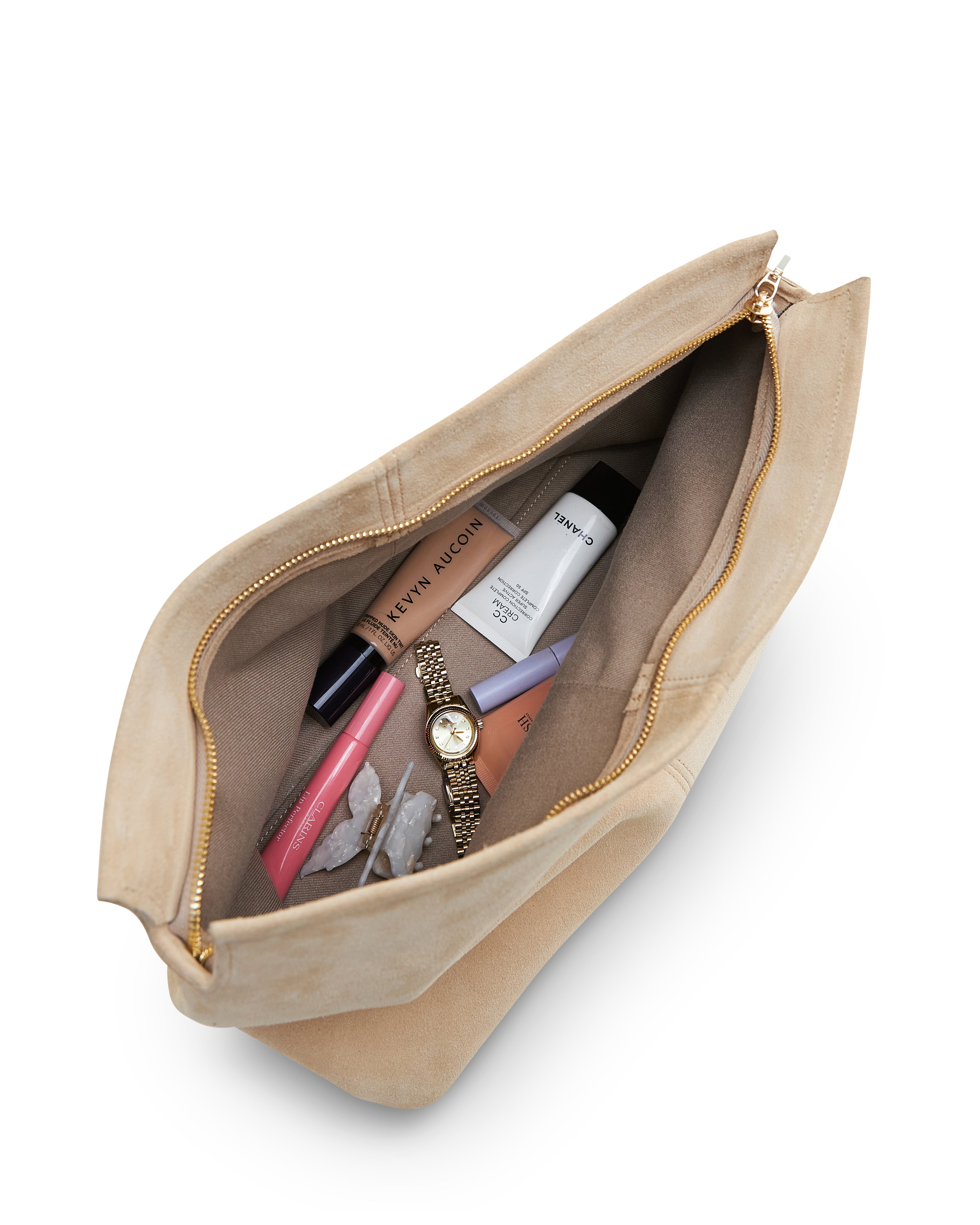 Elza clutch bag in milky color
