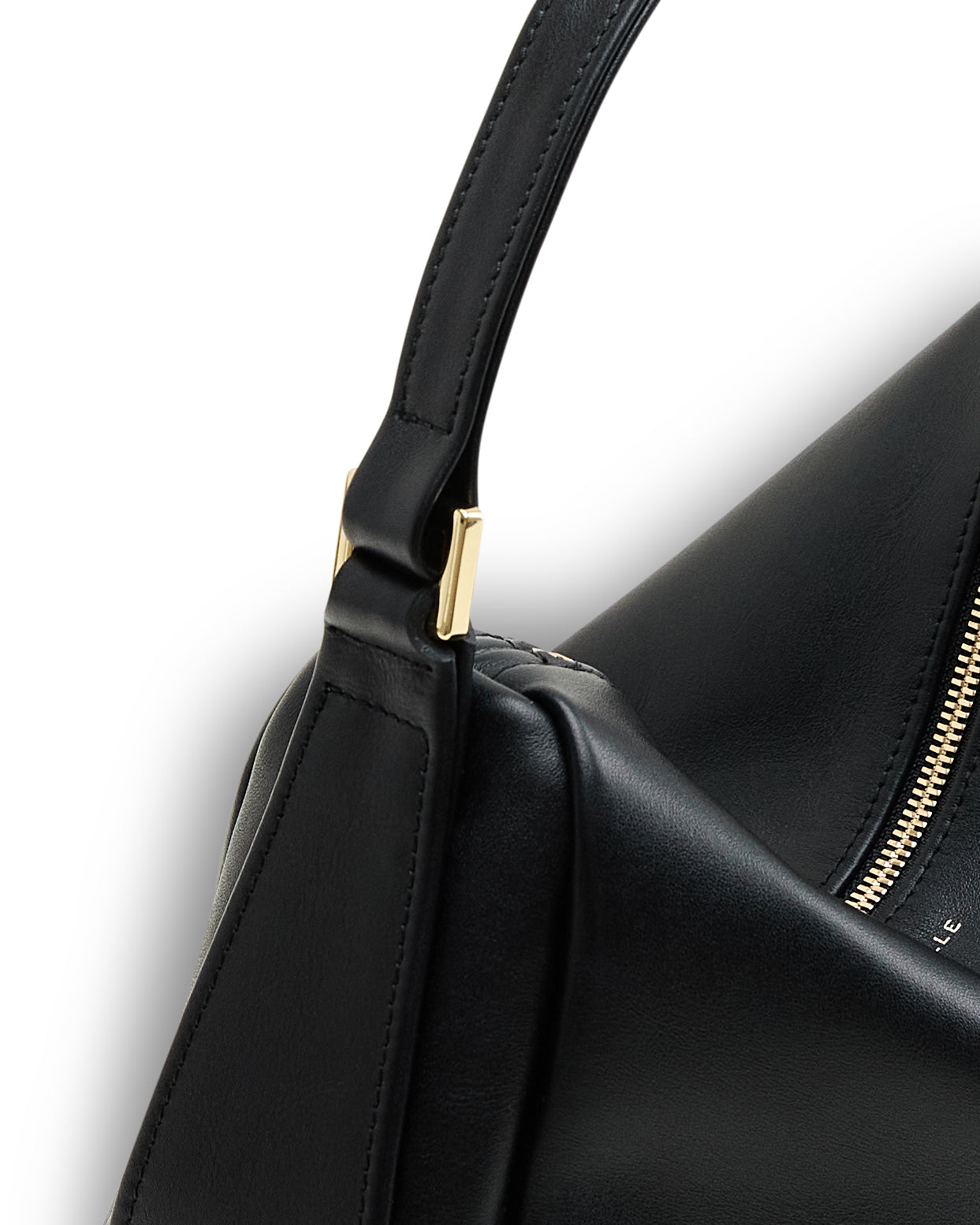 Czarna torebka damska Poelle Atelier z wysokiej jakości skóry i złotymi detalami