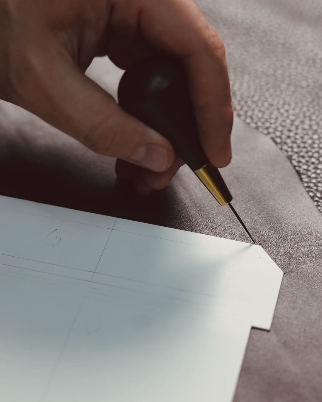 Marking a pattern with an awl